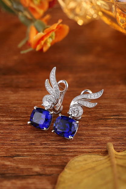 Pirmiana New Arrival 7.16ct Lab Grown Sapphire Earring Studs S925 Silver Jewelry Earrings for Women