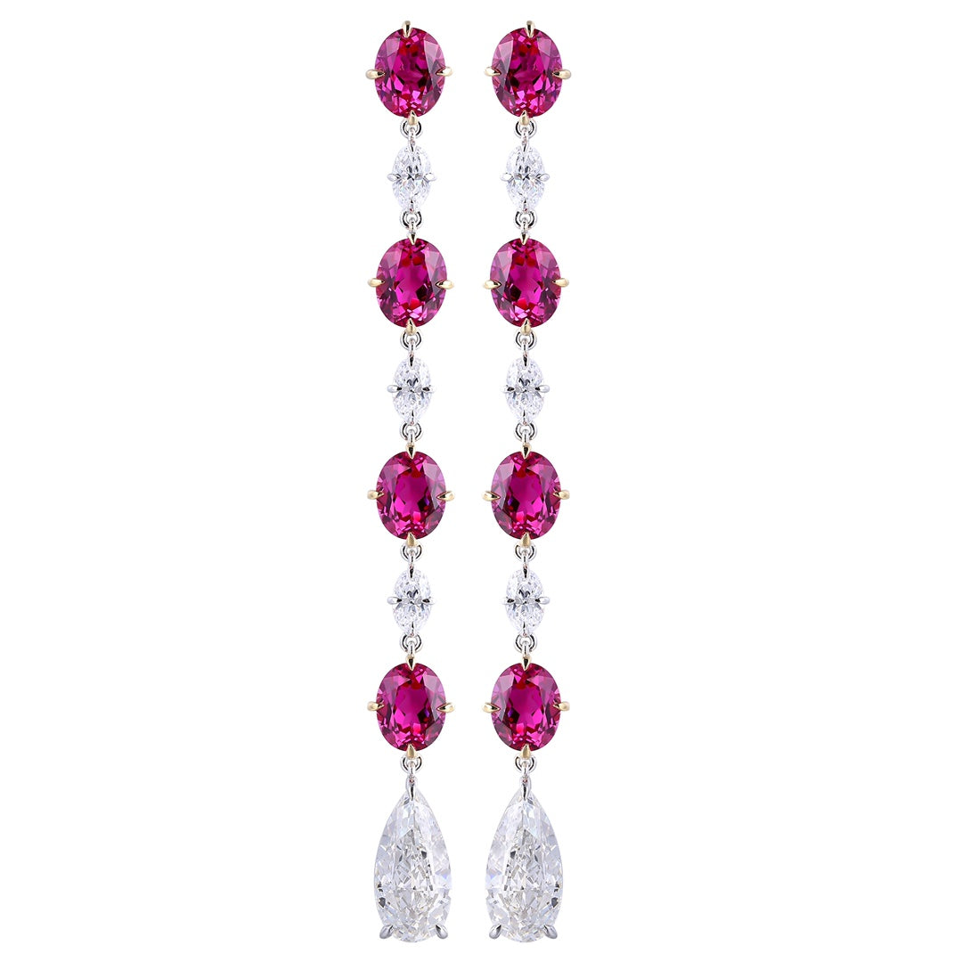 Pirmiana New Arrival 10.1ct Lab Grown Ruby Earring Studs 18K Gold Jewelry Earrings for Women
