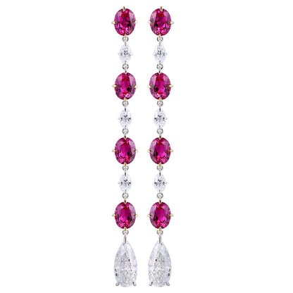Pirmiana New Arrival 10.1ct Lab Grown Ruby Earring Studs 18K Gold Jewelry Earrings for Women