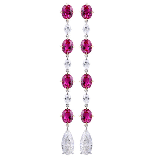 Pirmiana New Arrival 10.1ct Lab Grown Ruby Earring Studs 18K Gold Jewelry Earrings for Women