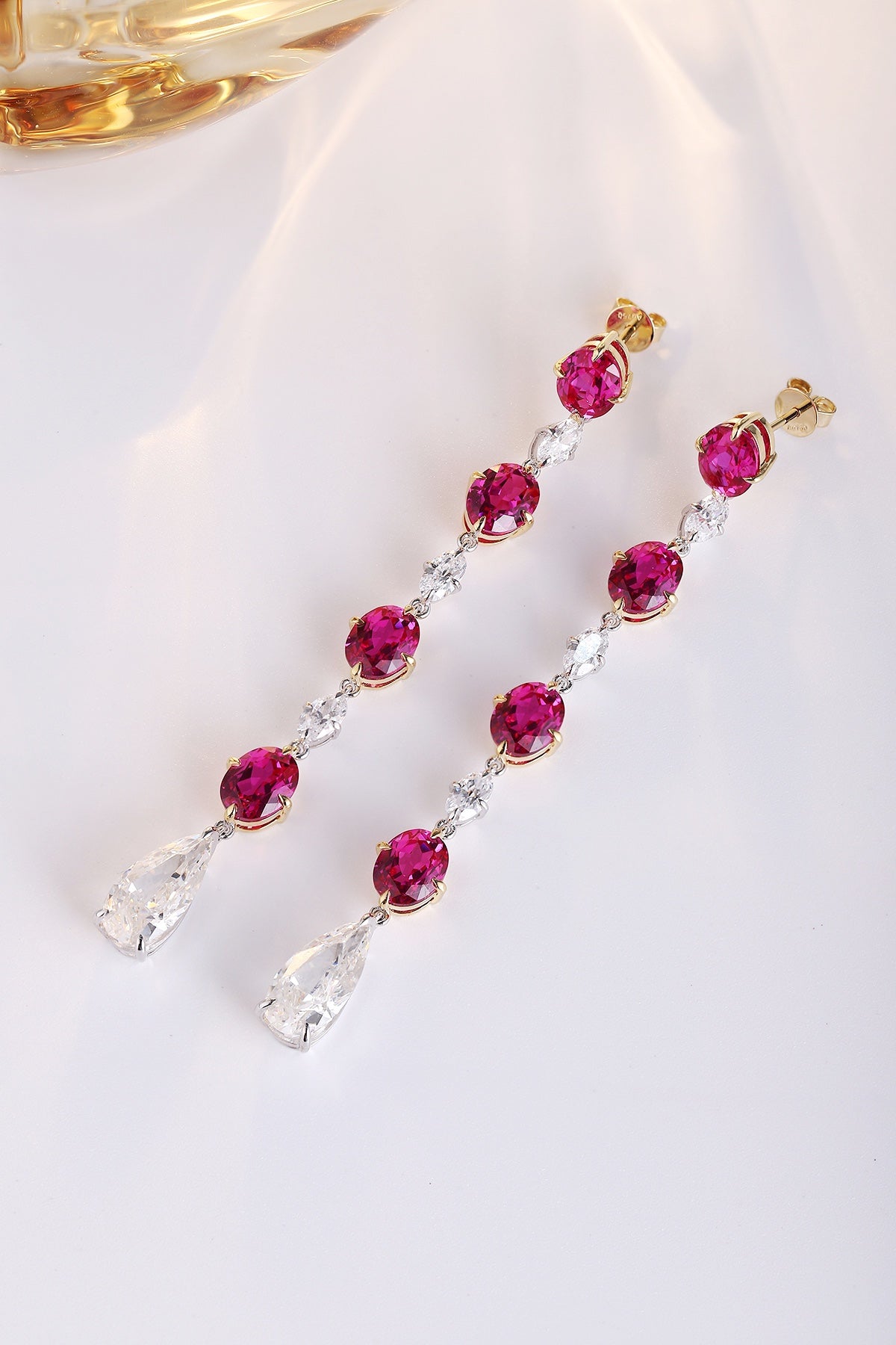 Pirmiana New Arrival 10.1ct Lab Grown Ruby Earring Studs 18K Gold Jewelry Earrings for Women