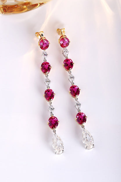 Pirmiana New Arrival 10.1ct Lab Grown Ruby Earring Studs 18K Gold Jewelry Earrings for Women