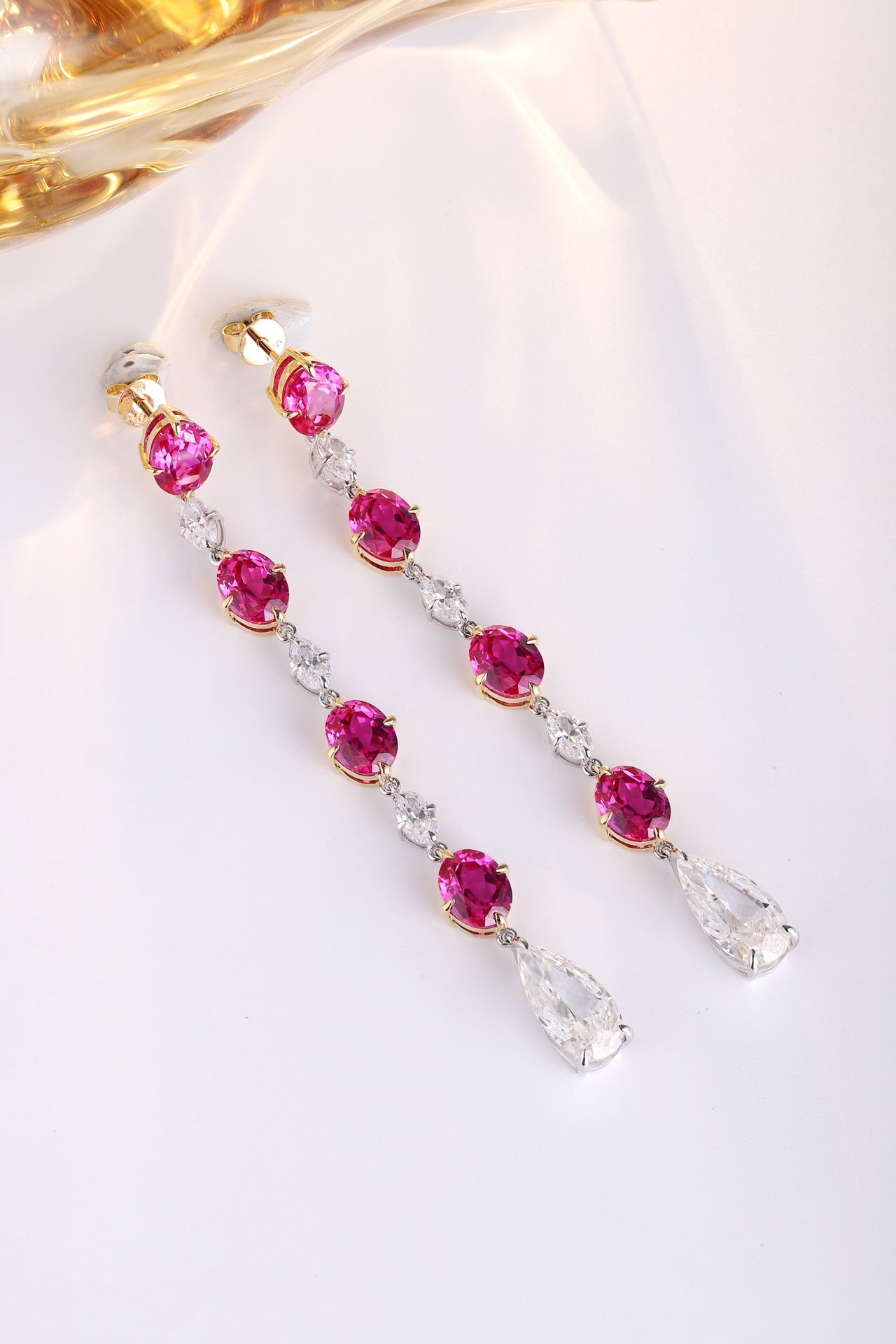 Pirmiana New Arrival 10.1ct Lab Grown Ruby Earring Studs 18K Gold Jewelry Earrings for Women