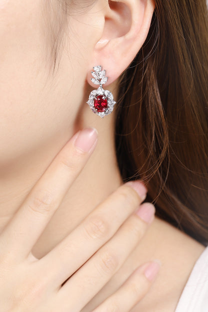 Pirmiana New Arrival 5.31ct Lab Grown Ruby Earring Studs S925 Silver Jewelry Earrings for Women