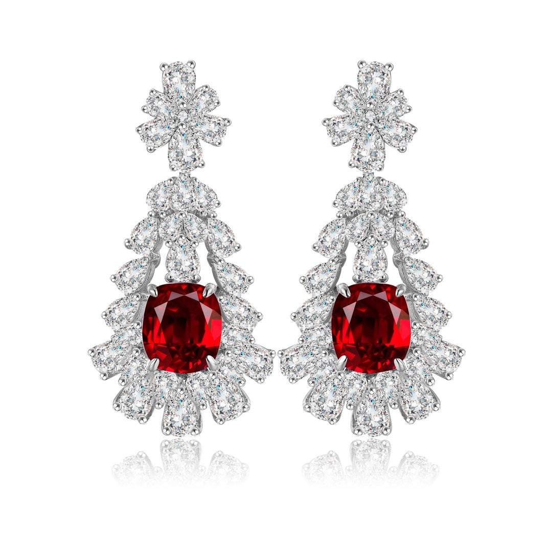 Pirmiana New Arrival 5.01ct Lab Grown Ruby Earring Studs S925 Silver Jewelry Earrings for Women