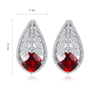 Pirmiana New Arrival 6.02ct Lab Grown Ruby Earring Studs S925 Silver Jewelry Earrings for Women