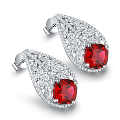 Pirmiana New Arrival 6.02ct Lab Grown Ruby Earring Studs S925 Silver Jewelry Earrings for Women