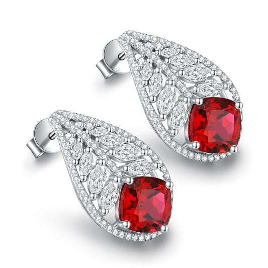 Pirmiana New Arrival 6.02ct Lab Grown Ruby Earring Studs S925 Silver Jewelry Earrings for Women