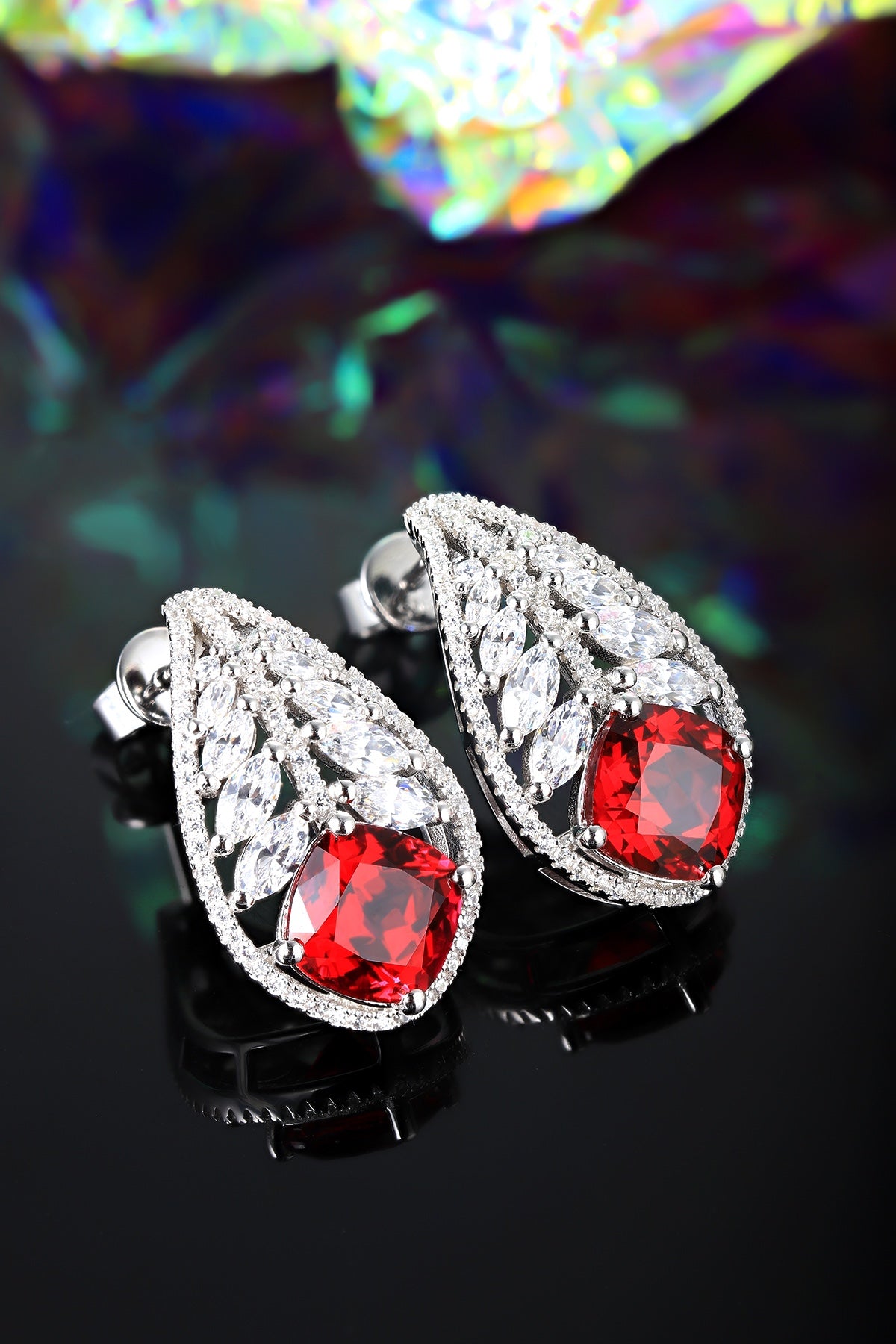 Pirmiana New Arrival 6.02ct Lab Grown Ruby Earring Studs S925 Silver Jewelry Earrings for Women