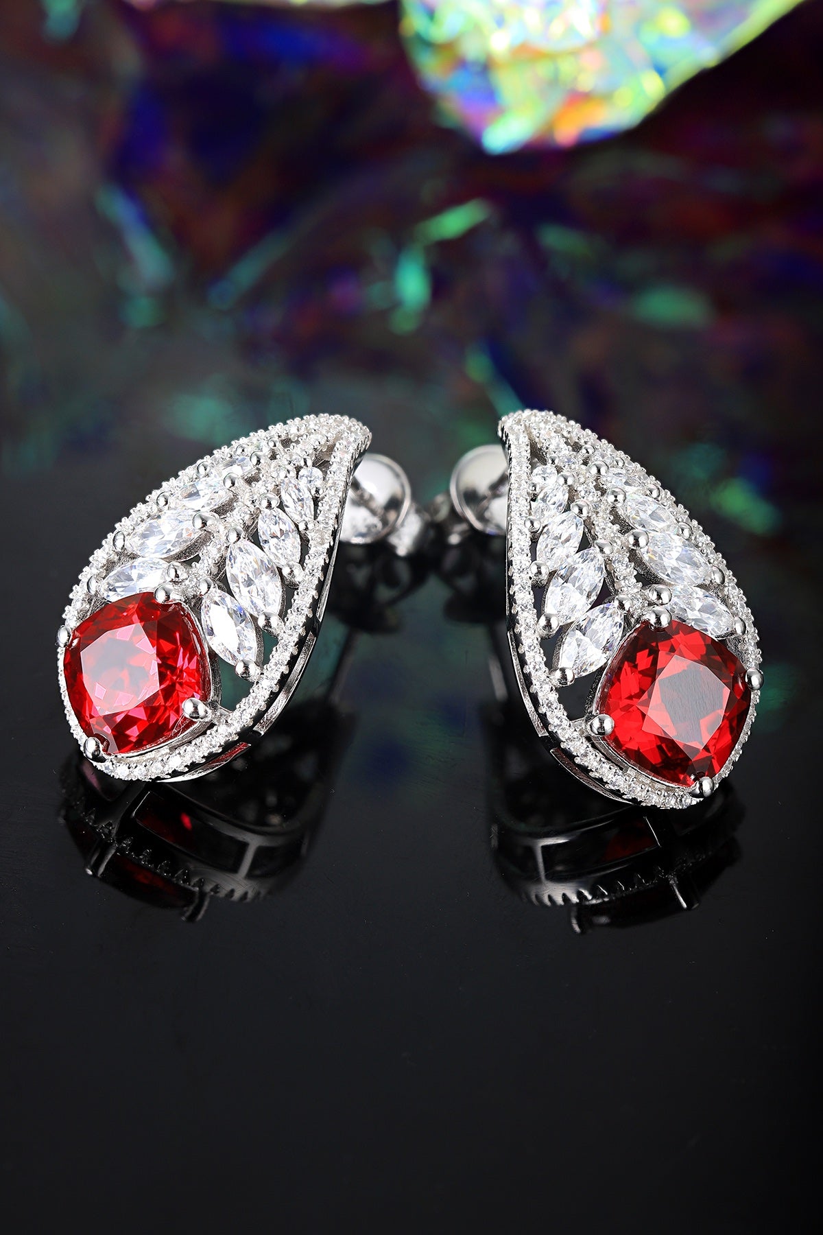 Pirmiana New Arrival 6.02ct Lab Grown Ruby Earring Studs S925 Silver Jewelry Earrings for Women