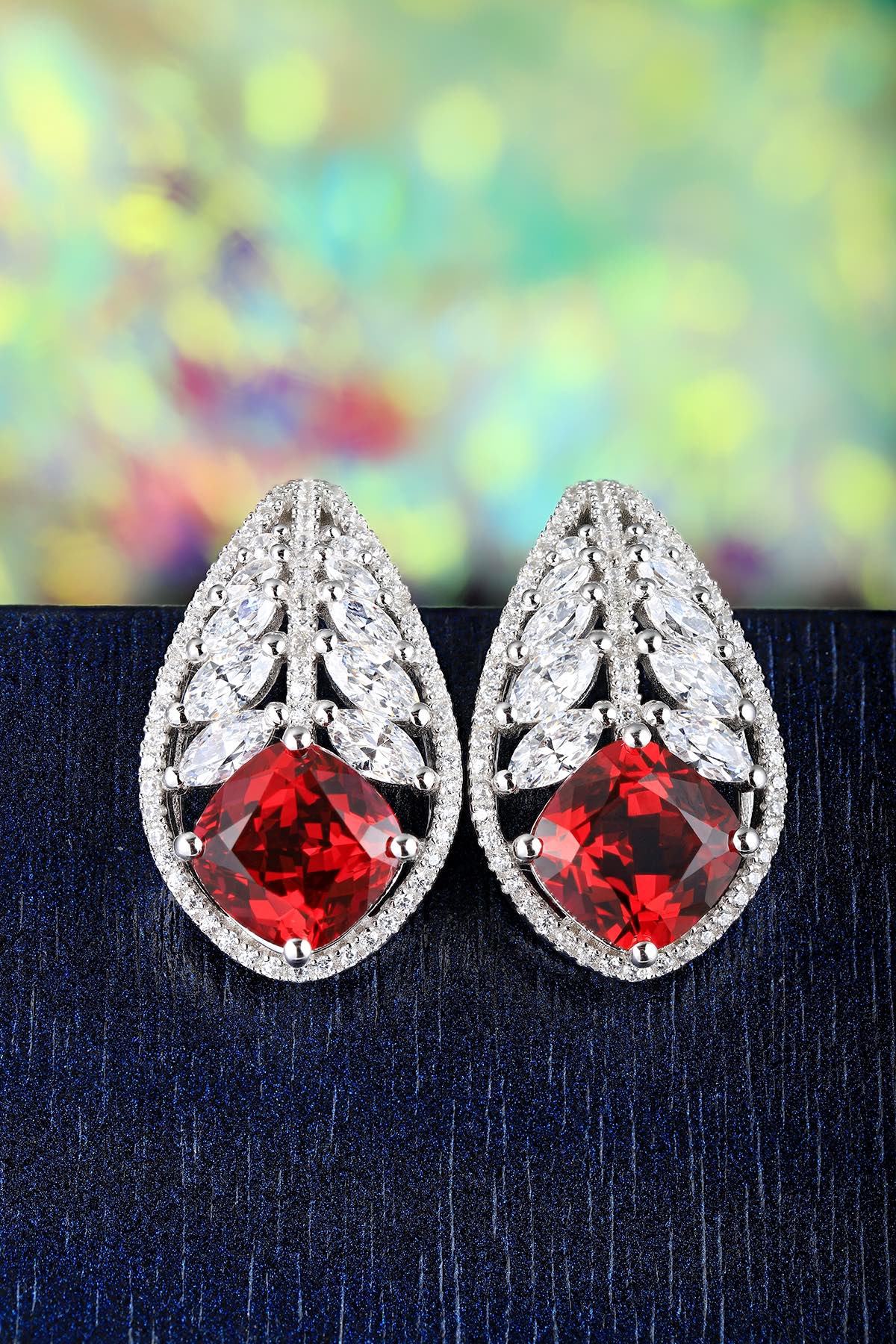 Pirmiana New Arrival 6.02ct Lab Grown Ruby Earring Studs S925 Silver Jewelry Earrings for Women