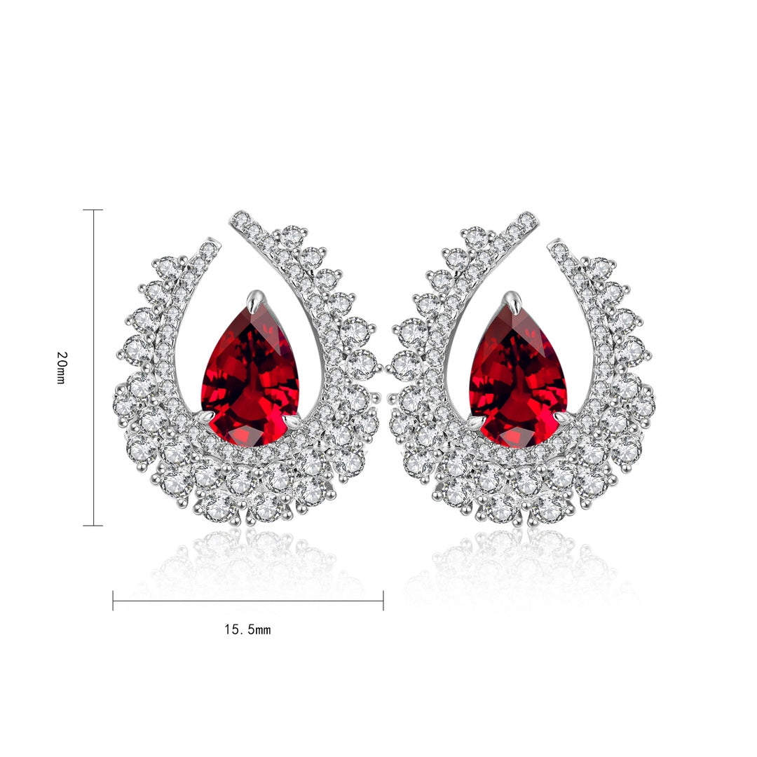 Pirmiana New Arrival 1.51ct Lab Grown Ruby Earring Studs S925 Silver Jewelry Earrings for Women