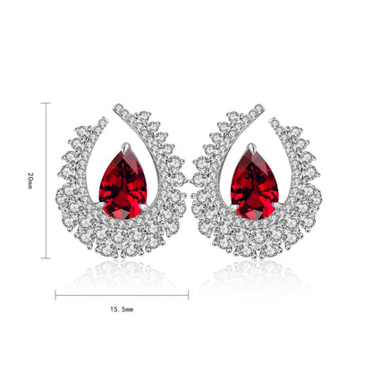 Pirmiana New Arrival 1.51ct Lab Grown Ruby Earring Studs S925 Silver Jewelry Earrings for Women