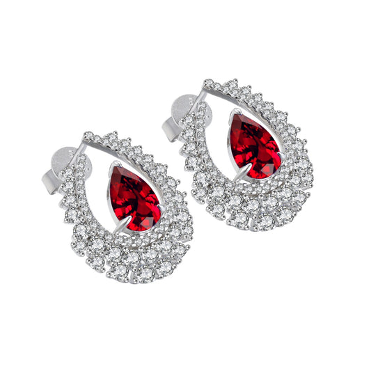 Pirmiana New Arrival 1.51ct Lab Grown Ruby Earring Studs S925 Silver Jewelry Earrings for Women
