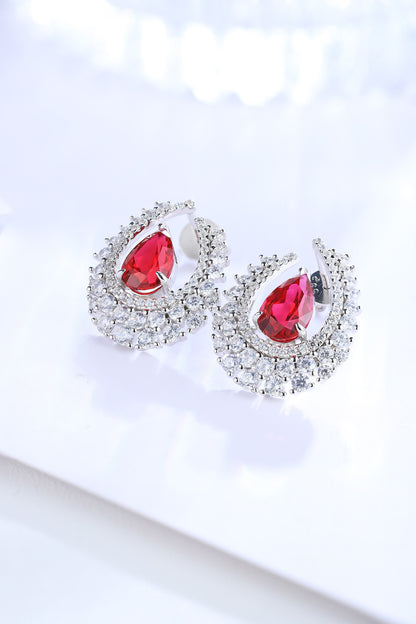Pirmiana New Arrival 1.51ct Lab Grown Ruby Earring Studs S925 Silver Jewelry Earrings for Women