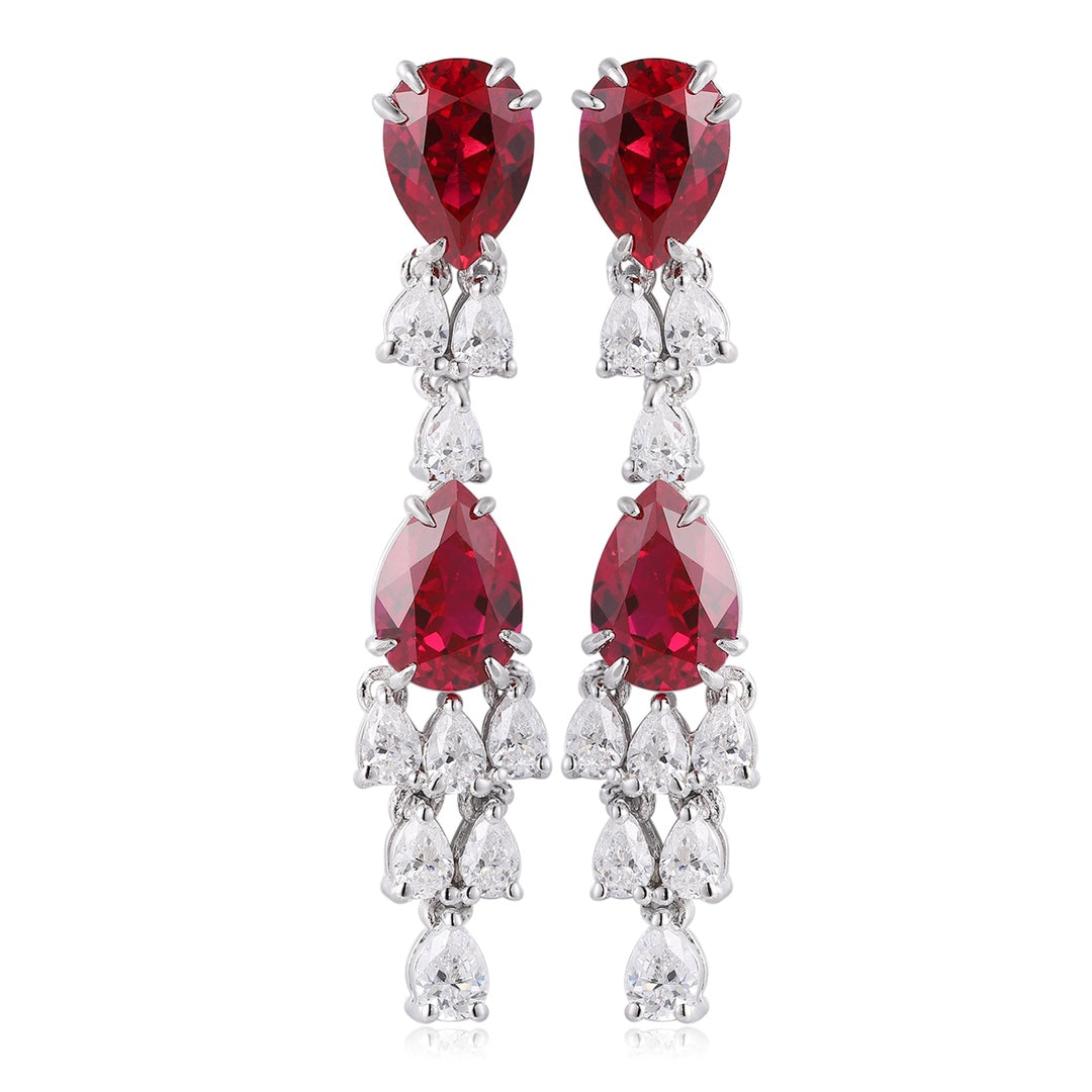 Pirmiana New Arrival 3.56ct Lab Grown Ruby Earring Studs S925 Silver Jewelry Earrings for Women