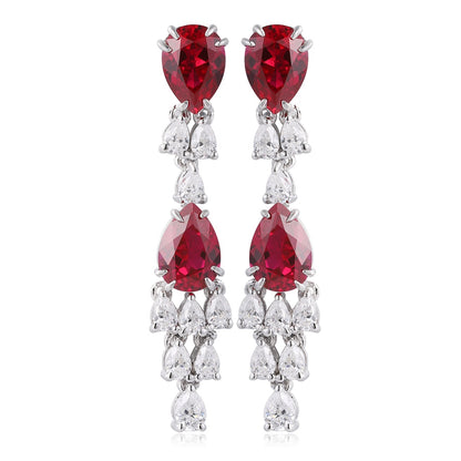 Pirmiana New Arrival 3.56ct Lab Grown Ruby Earring Studs S925 Silver Jewelry Earrings for Women