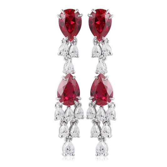 Pirmiana New Arrival 3.56ct Lab Grown Ruby Earring Studs S925 Silver Jewelry Earrings for Women