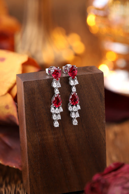 Pirmiana New Arrival 3.56ct Lab Grown Ruby Earring Studs S925 Silver Jewelry Earrings for Women