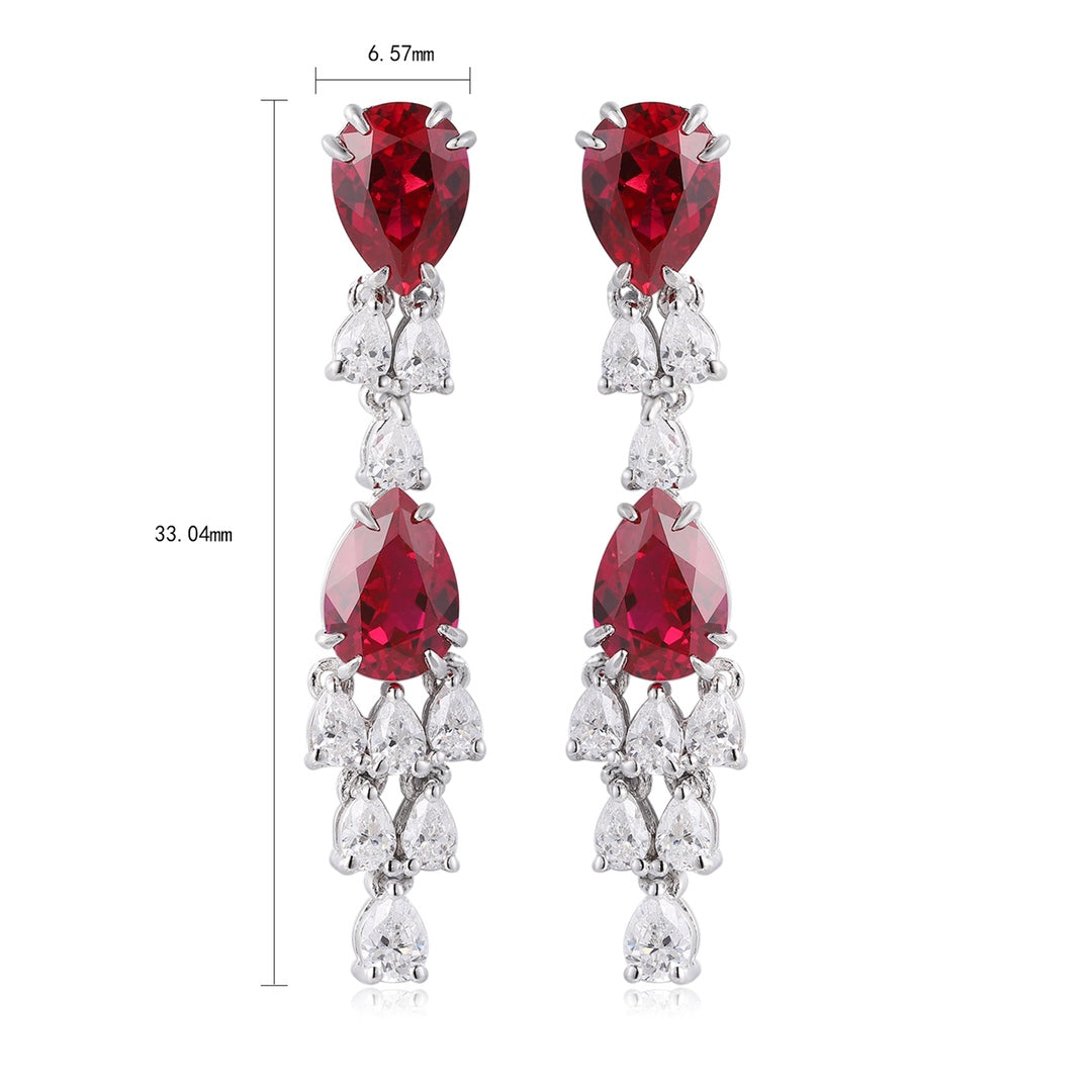 Pirmiana New Arrival 3.56ct Lab Grown Ruby Earring Studs S925 Silver Jewelry Earrings for Women