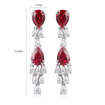 Pirmiana New Arrival 3.56ct Lab Grown Ruby Earring Studs S925 Silver Jewelry Earrings for Women