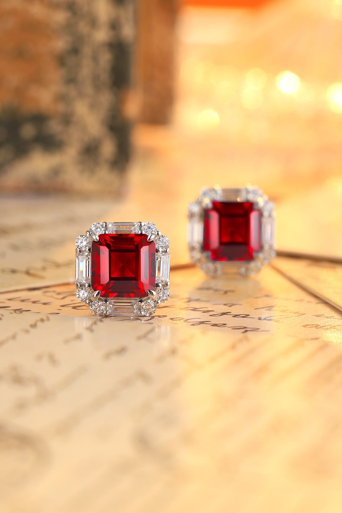 Pirmiana New Arrival 6.71ct Lab Grown Ruby Earring Studs S925 Silver Jewelry Earrings for Women