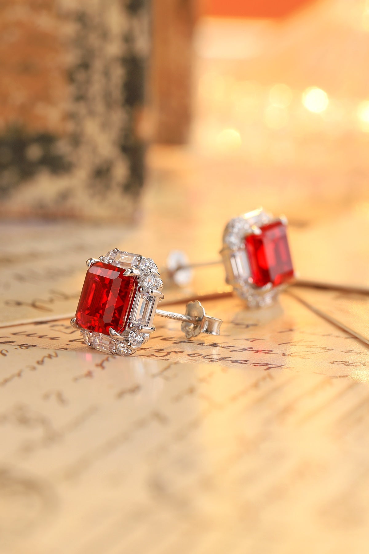 Pirmiana New Arrival 6.71ct Lab Grown Ruby Earring Studs S925 Silver Jewelry Earrings for Women