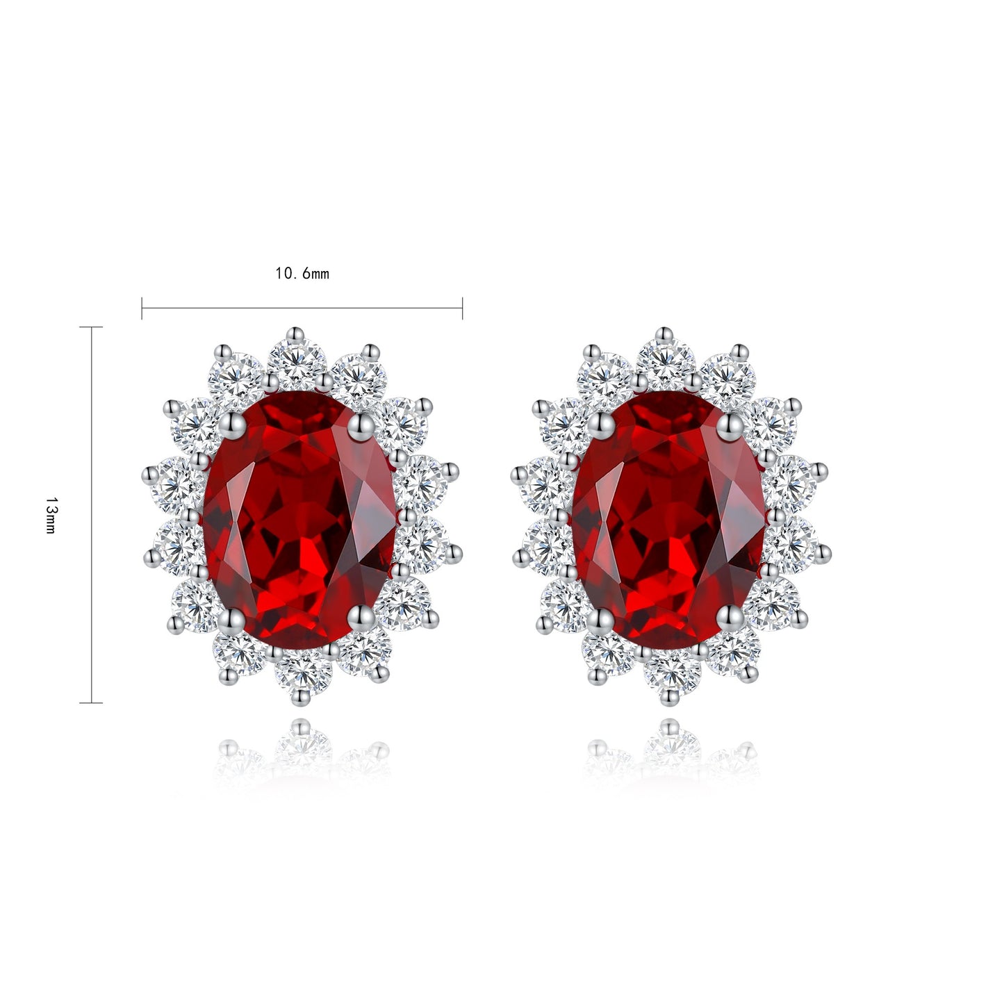 Pirmiana New Arrival 3.43ct Lab Grown Ruby Earring Studs S925 Silver Jewelry Earrings for Women