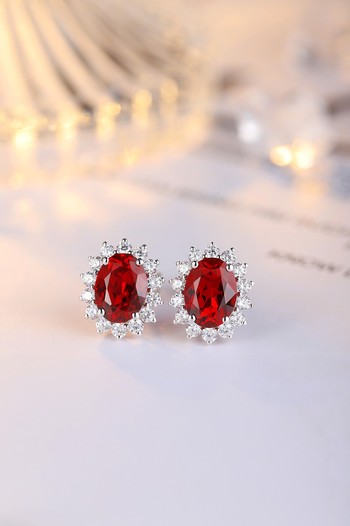 Pirmiana New Arrival 3.43ct Lab Grown Ruby Earring Studs S925 Silver Jewelry Earrings for Women