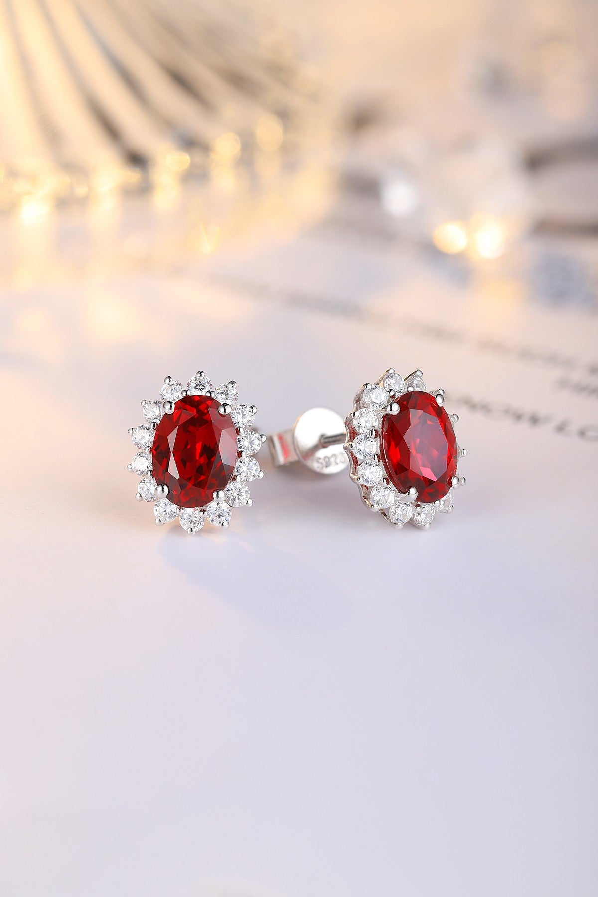 Pirmiana New Arrival 3.43ct Lab Grown Ruby Earring Studs S925 Silver Jewelry Earrings for Women