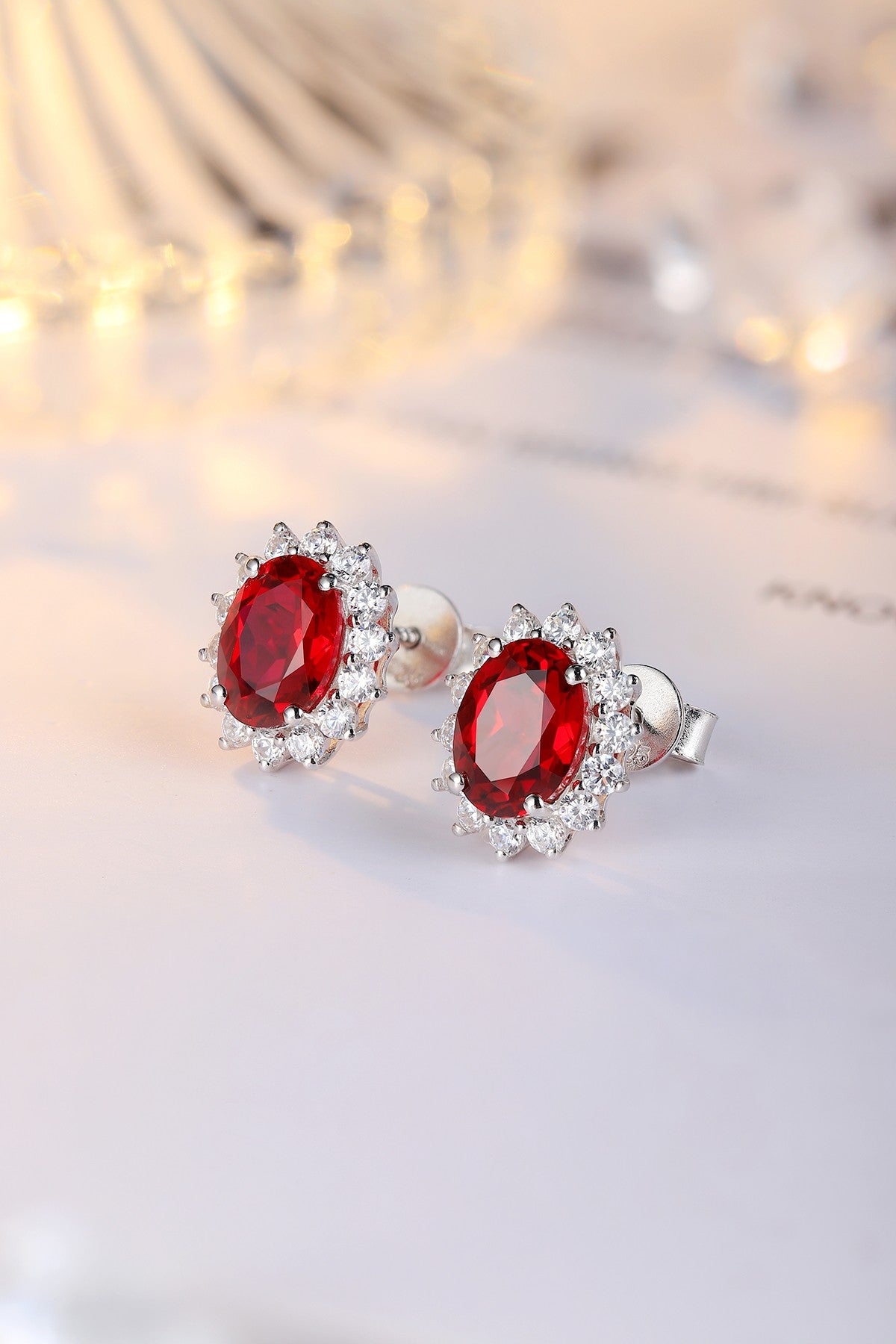 Pirmiana New Arrival 3.43ct Lab Grown Ruby Earring Studs S925 Silver Jewelry Earrings for Women