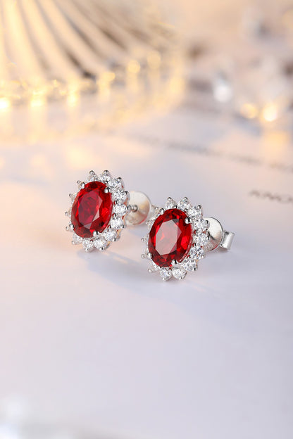 Pirmiana New Arrival 3.43ct Lab Grown Ruby Earring Studs S925 Silver Jewelry Earrings for Women