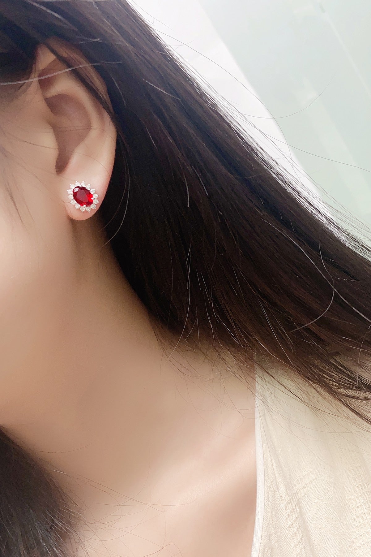 Pirmiana New Arrival 3.43ct Lab Grown Ruby Earring Studs S925 Silver Jewelry Earrings for Women