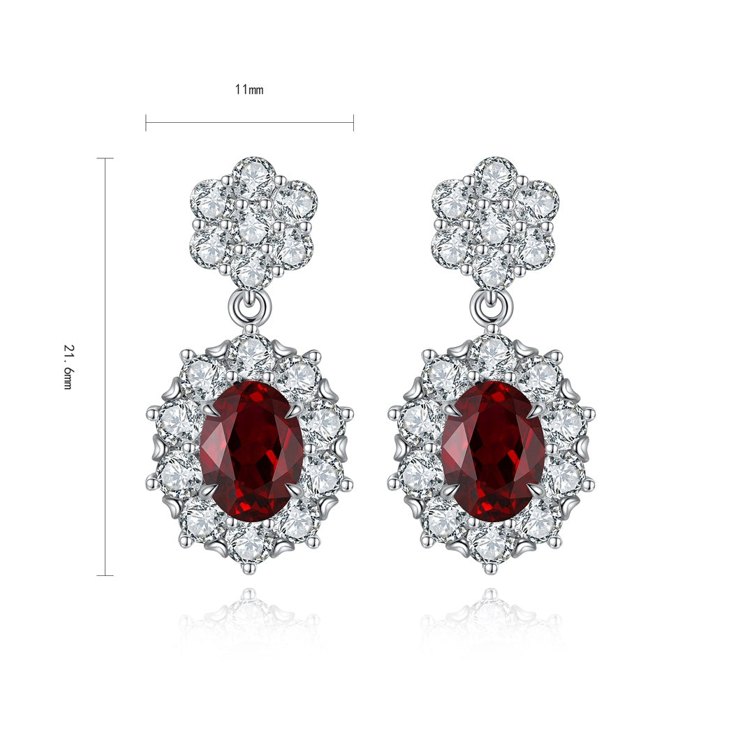 Pirmiana New Arrival 3.986ct Lab Grown Ruby Earring Studs S925 Silver Jewelry Earrings for Women