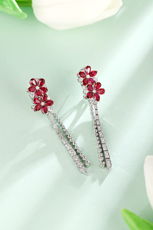 Pirmiana New Arrival 5.25ct Lab Grown Ruby Earring Studs S925 Silver Jewelry Earrings for Women