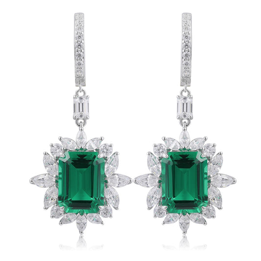 Pirmiana New Arrival S925 Silver 9.22ct Lab Grown Emerald Stainless Steel Earrings for Women