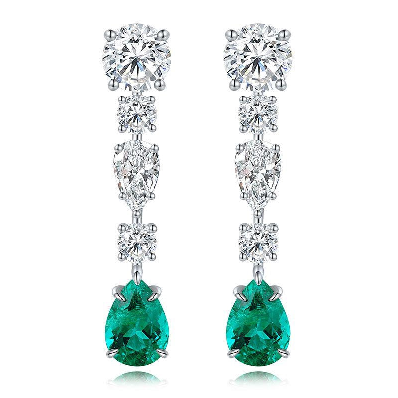 Pirmiana New Arrival S925 Silver 3.63ct Lab Grown Emerald Stainless Steel Earrings for Women