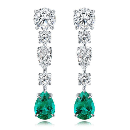 Pirmiana New Arrival S925 Silver 3.63ct Lab Grown Emerald Stainless Steel Earrings for Women