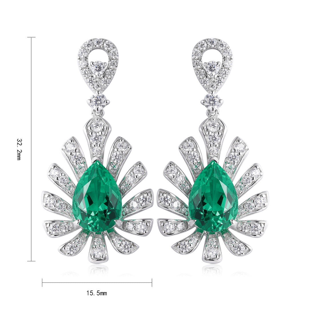 Pirmiana New Arrival S925 Silver 2.28ct Lab Grown Emerald Stainless Steel Earrings for Women