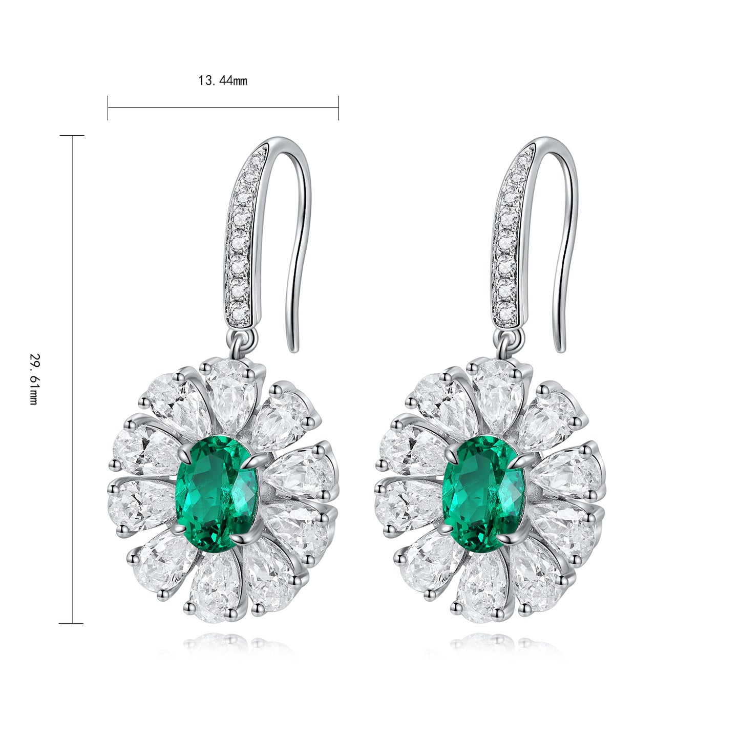 Pirmiana New Arrival S925 Silver 1.45ct Lab Grown Emerald Stainless Steel Earrings for Women