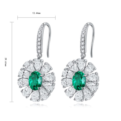 Pirmiana New Arrival S925 Silver 1.45ct Lab Grown Emerald Stainless Steel Earrings for Women