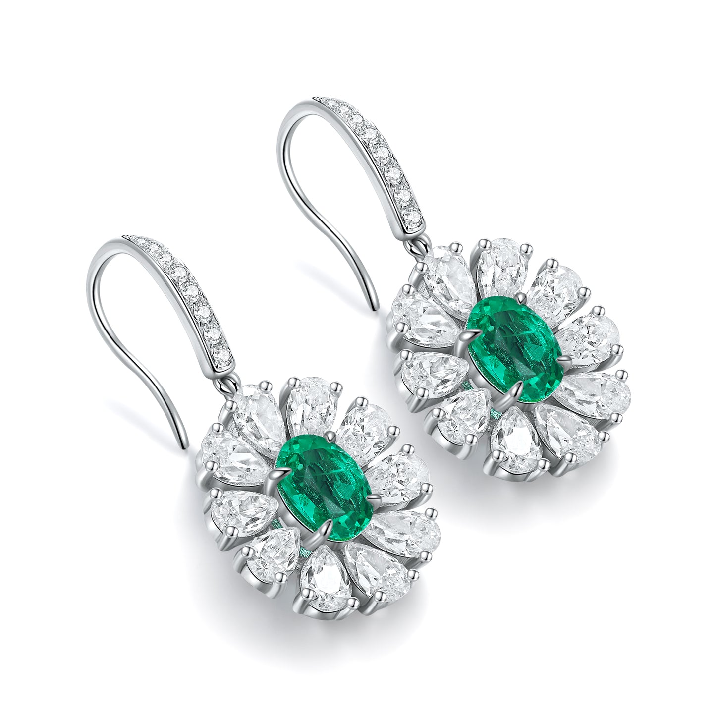 Pirmiana New Arrival S925 Silver 1.45ct Lab Grown Emerald Stainless Steel Earrings for Women