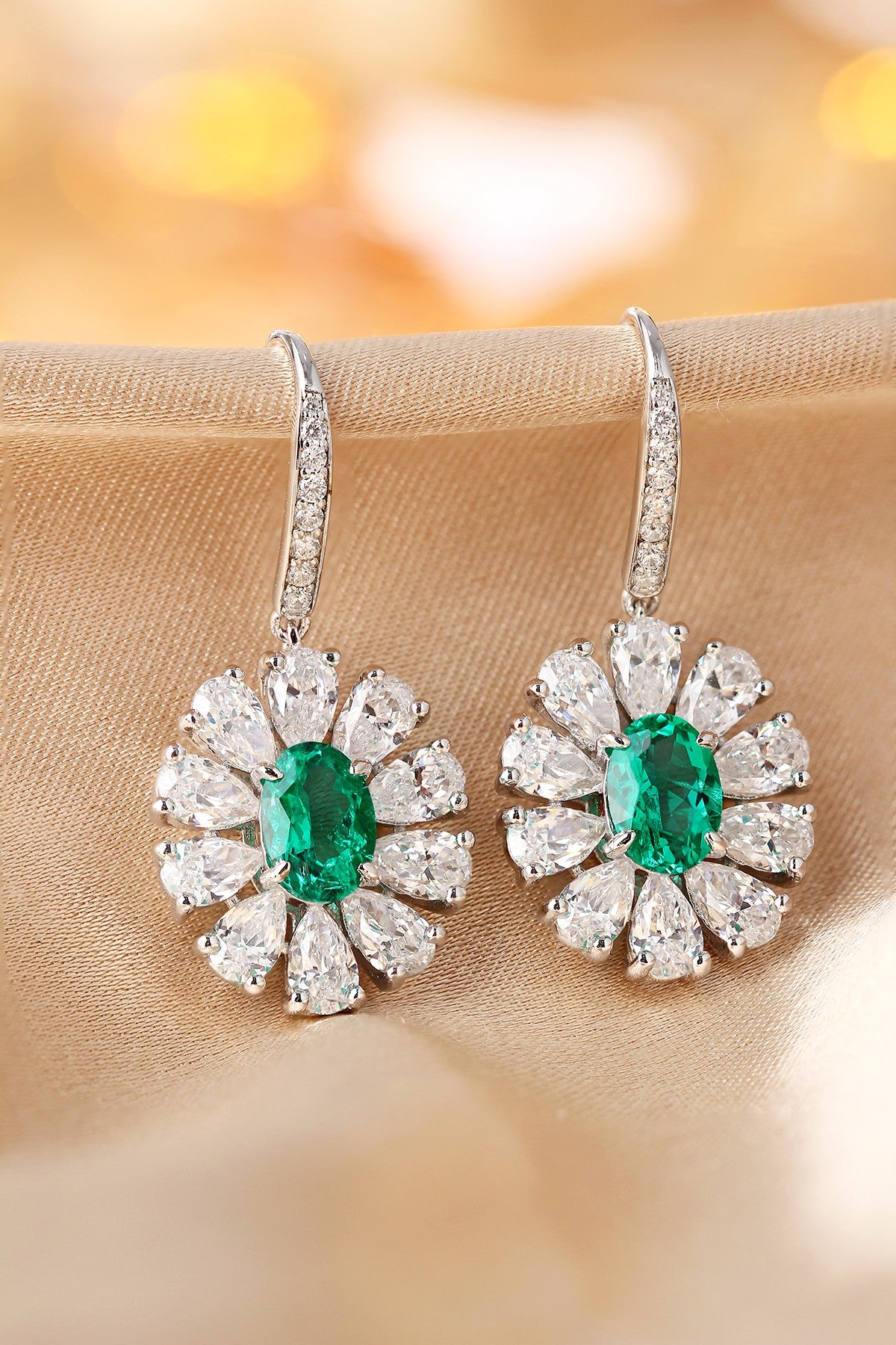 Pirmiana New Arrival S925 Silver 1.45ct Lab Grown Emerald Stainless Steel Earrings for Women