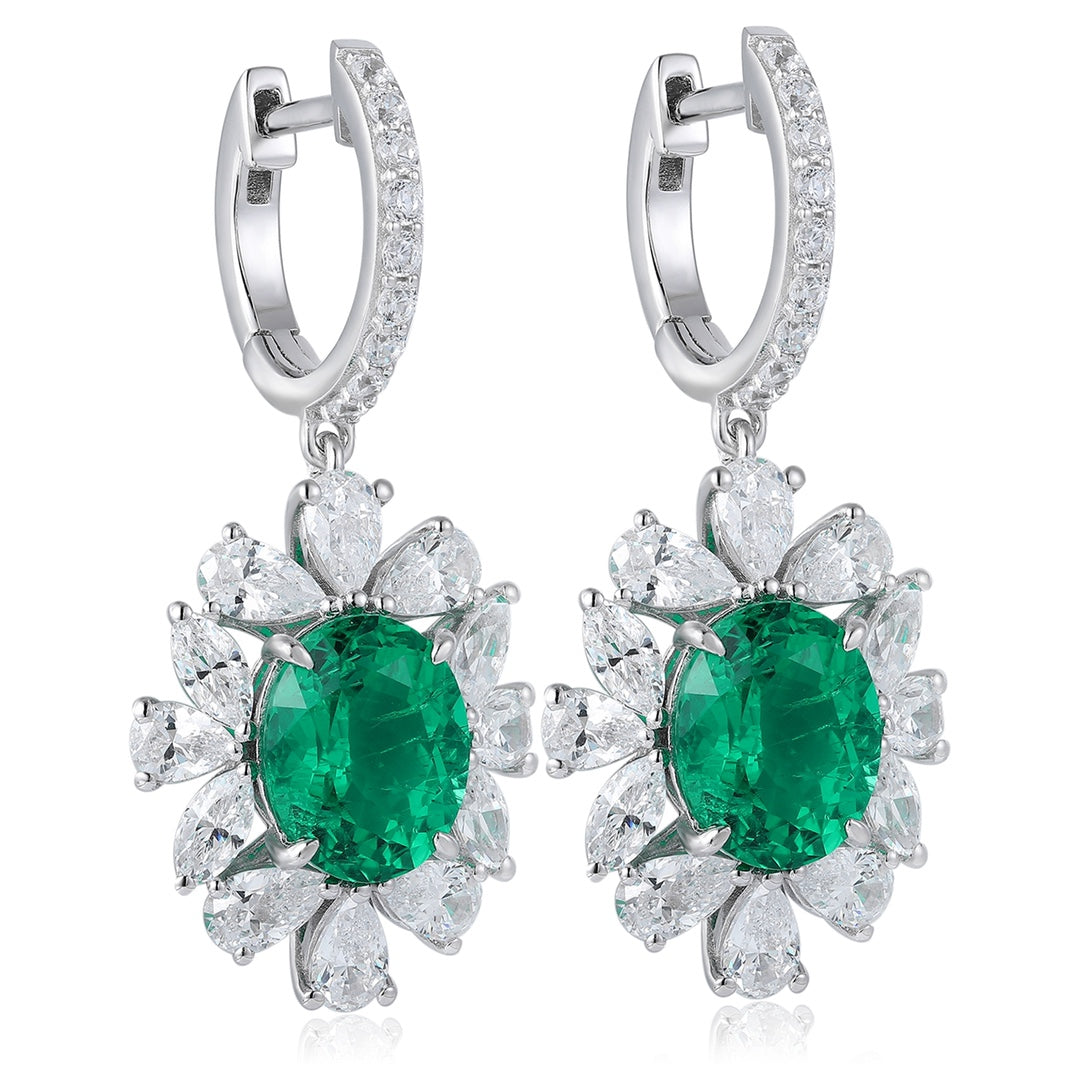 Pirmiana New Arrival S925 Silver 5.01ct Lab Grown Emerald Stainless Steel Earrings for Women