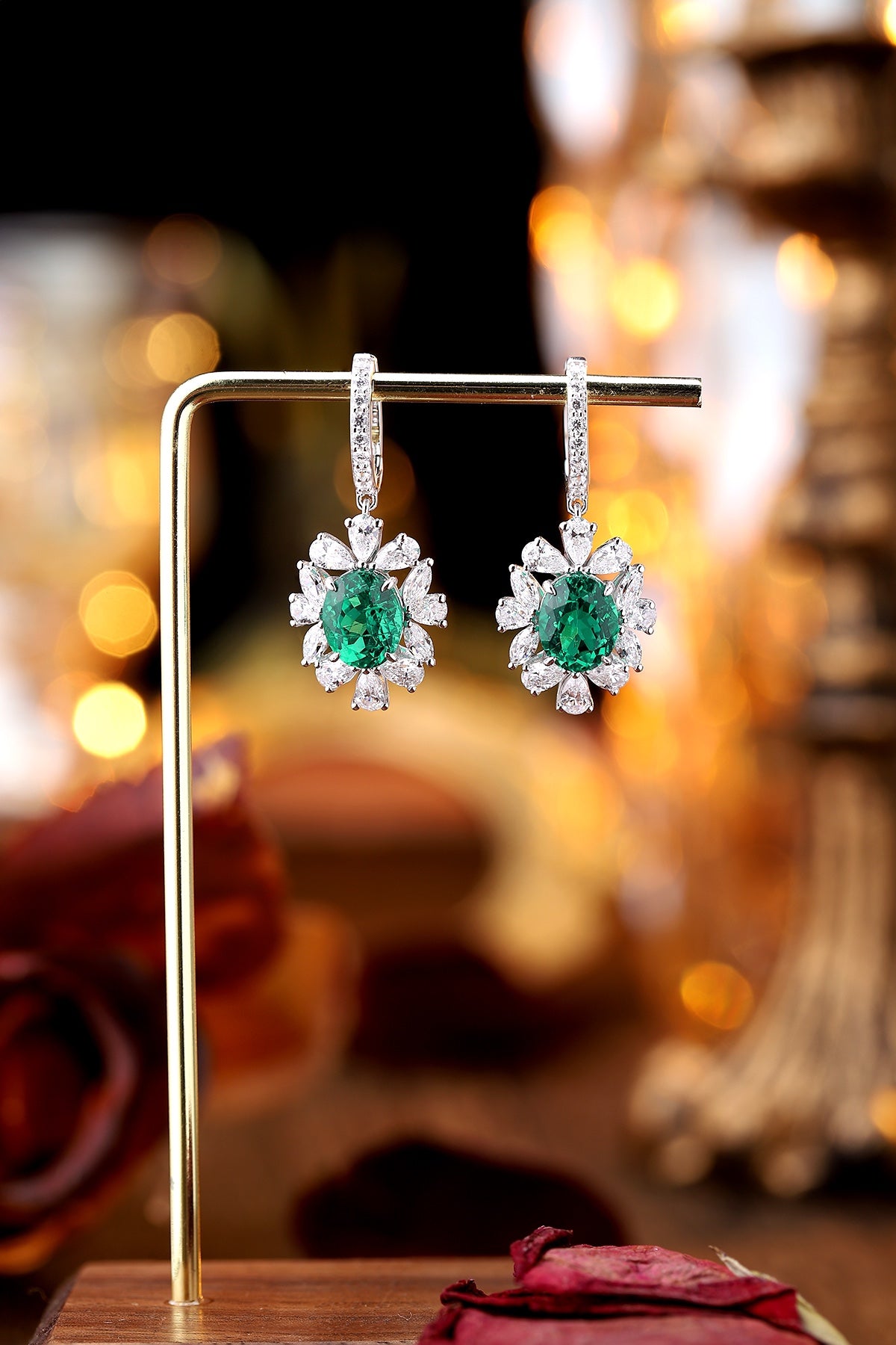 Pirmiana New Arrival S925 Silver 5.01ct Lab Grown Emerald Stainless Steel Earrings for Women