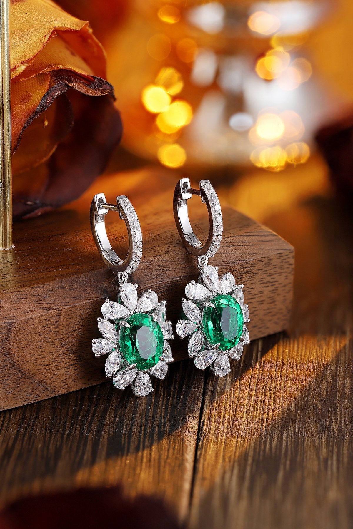 Pirmiana New Arrival S925 Silver 5.01ct Lab Grown Emerald Stainless Steel Earrings for Women