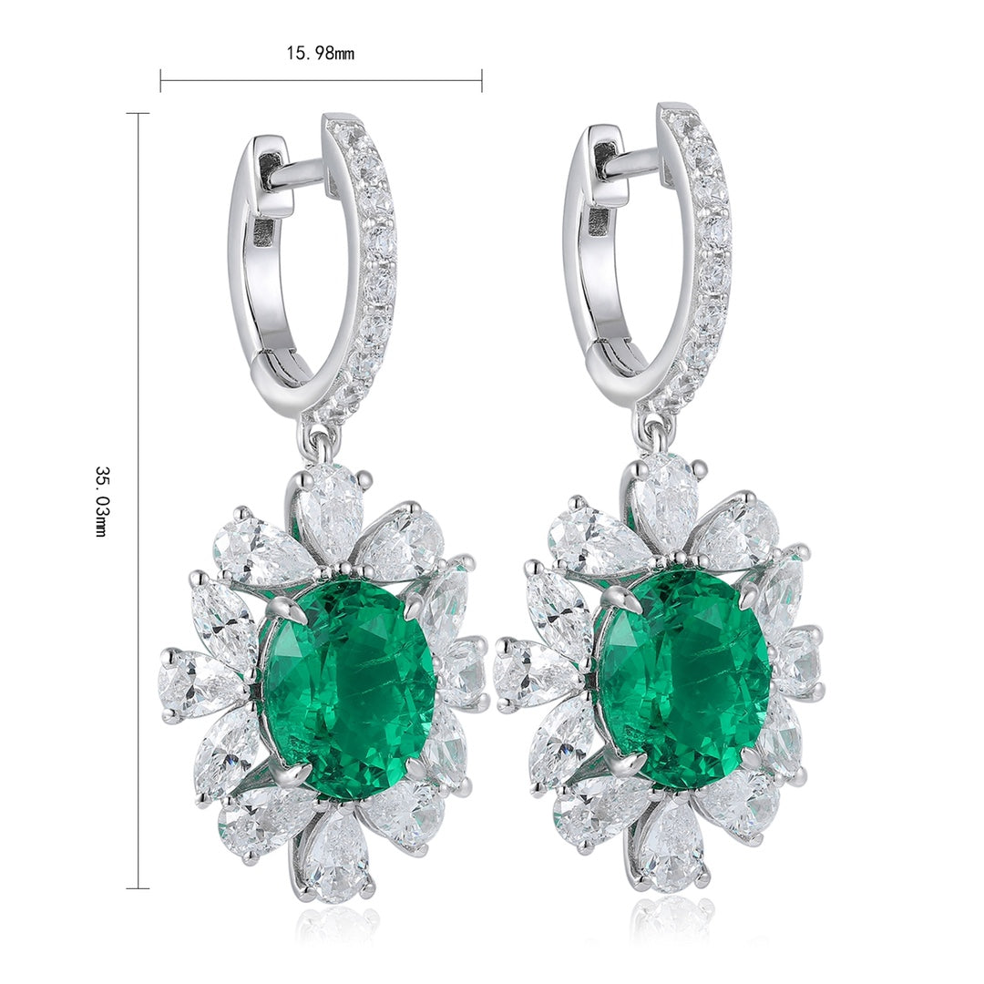 Pirmiana New Arrival S925 Silver 5.01ct Lab Grown Emerald Stainless Steel Earrings for Women