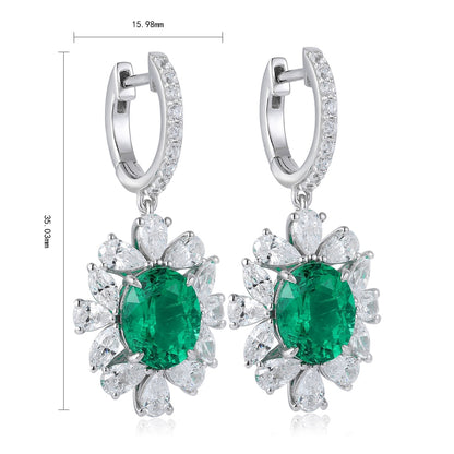 Pirmiana New Arrival S925 Silver 5.01ct Lab Grown Emerald Stainless Steel Earrings for Women