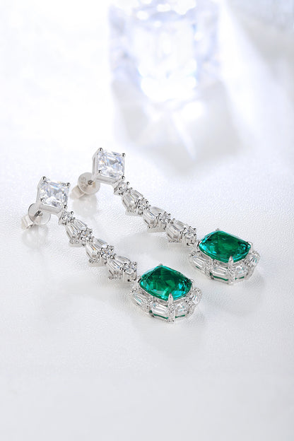Pirmiana New Arrival S925 Silver 5.68ct Lab Grown Emerald Stainless Steel Earrings for Women