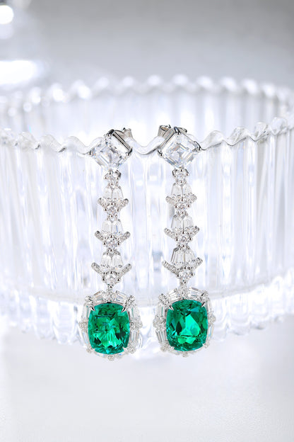 Pirmiana New Arrival S925 Silver 5.68ct Lab Grown Emerald Stainless Steel Earrings for Women